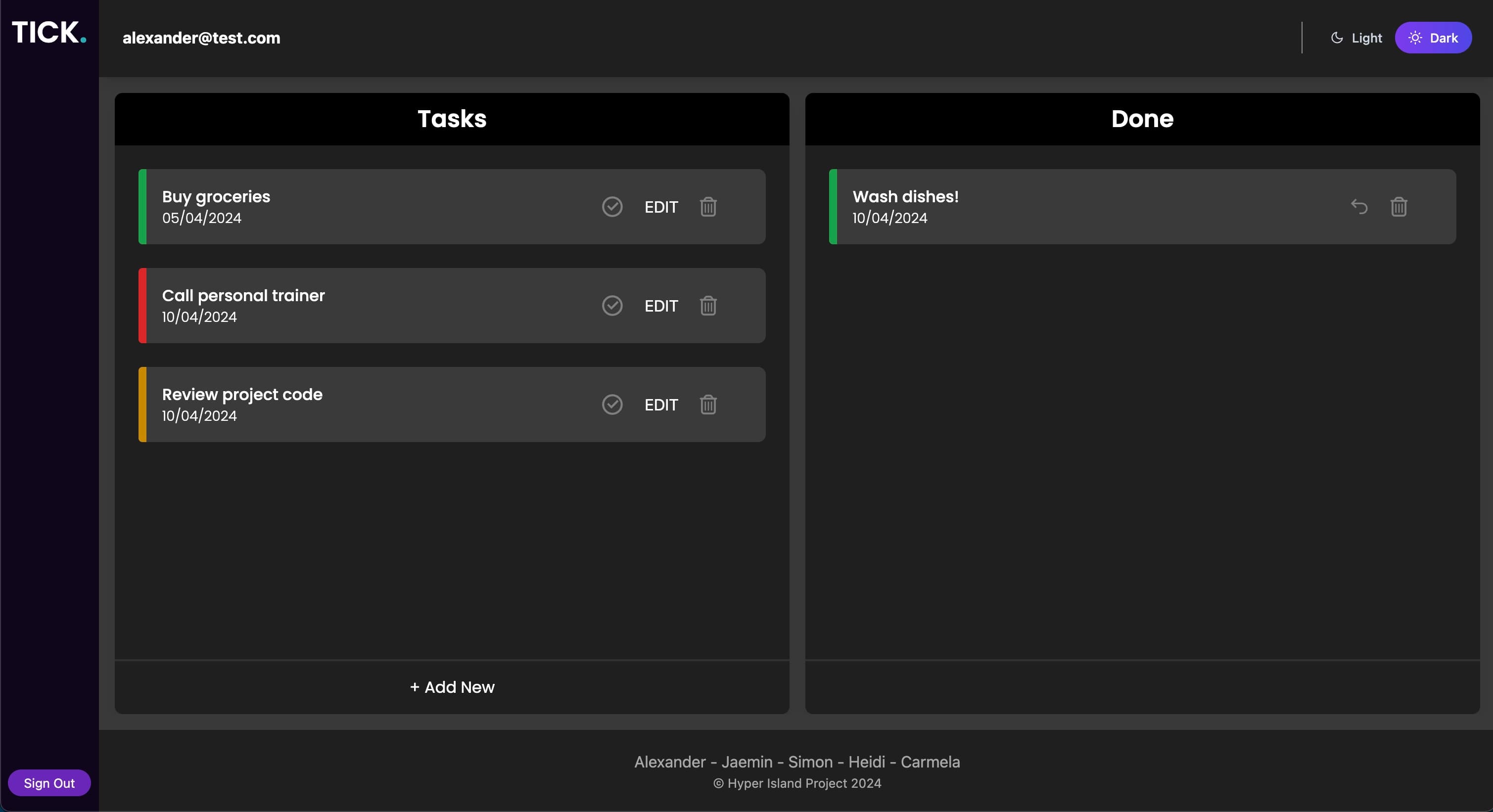 TICK task manager